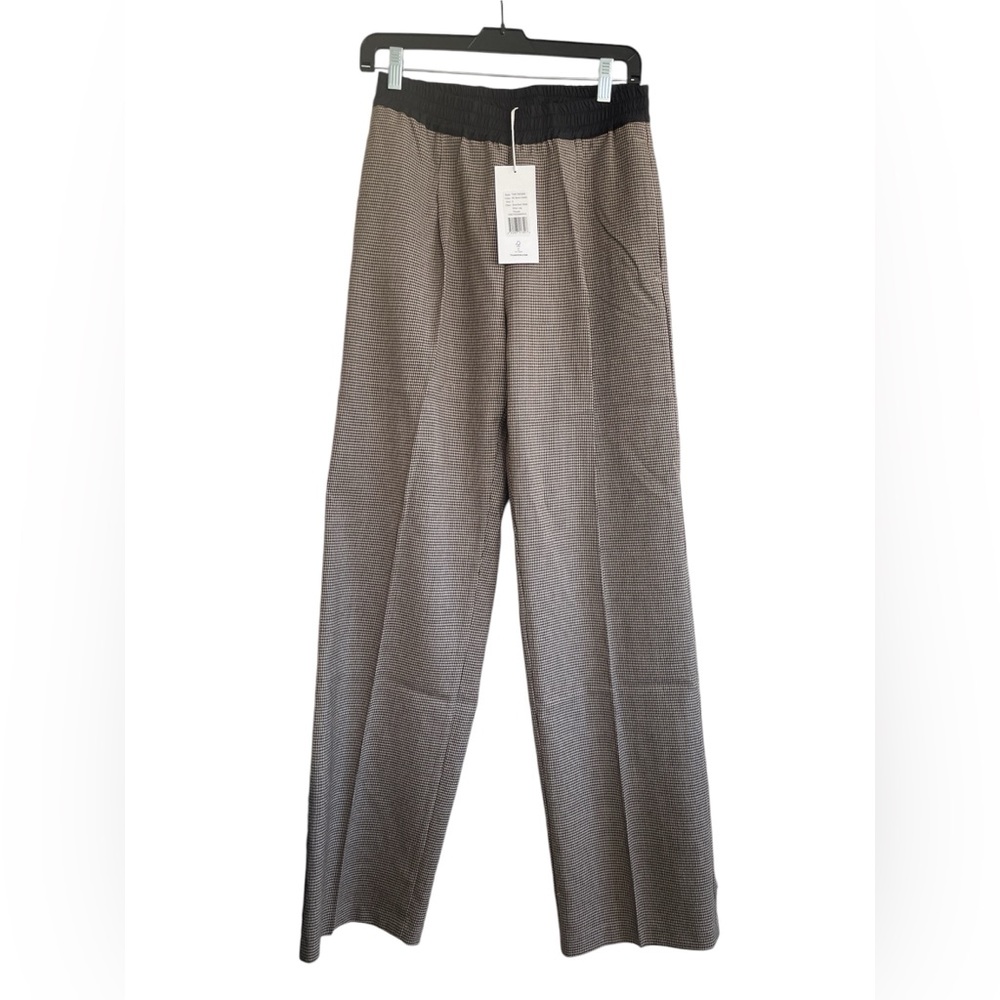 NWT Thakoon Women's Smocked waist wide leg trouser Size 2 4 houndstooth office